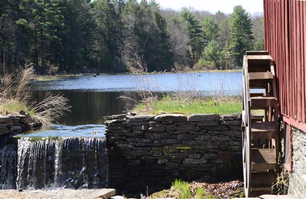 Red Barn with Water Wheel